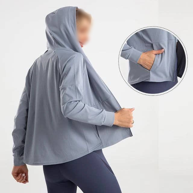 سویشرت اسپرت کلاه دار آبی