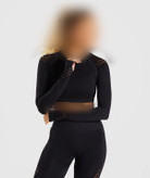 ست کراپ و لگ آستین فینگر دار ورزشی زنانه