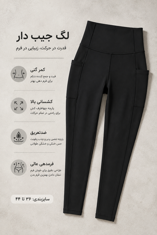 لگ مشکی اورجینال زنانه کد MN034